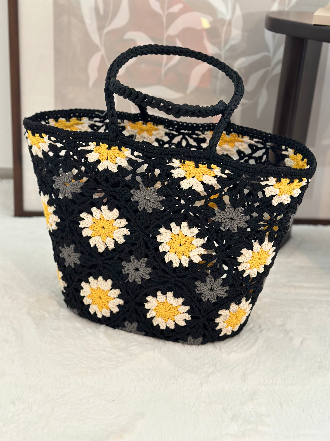 Panier Marguerites Noir