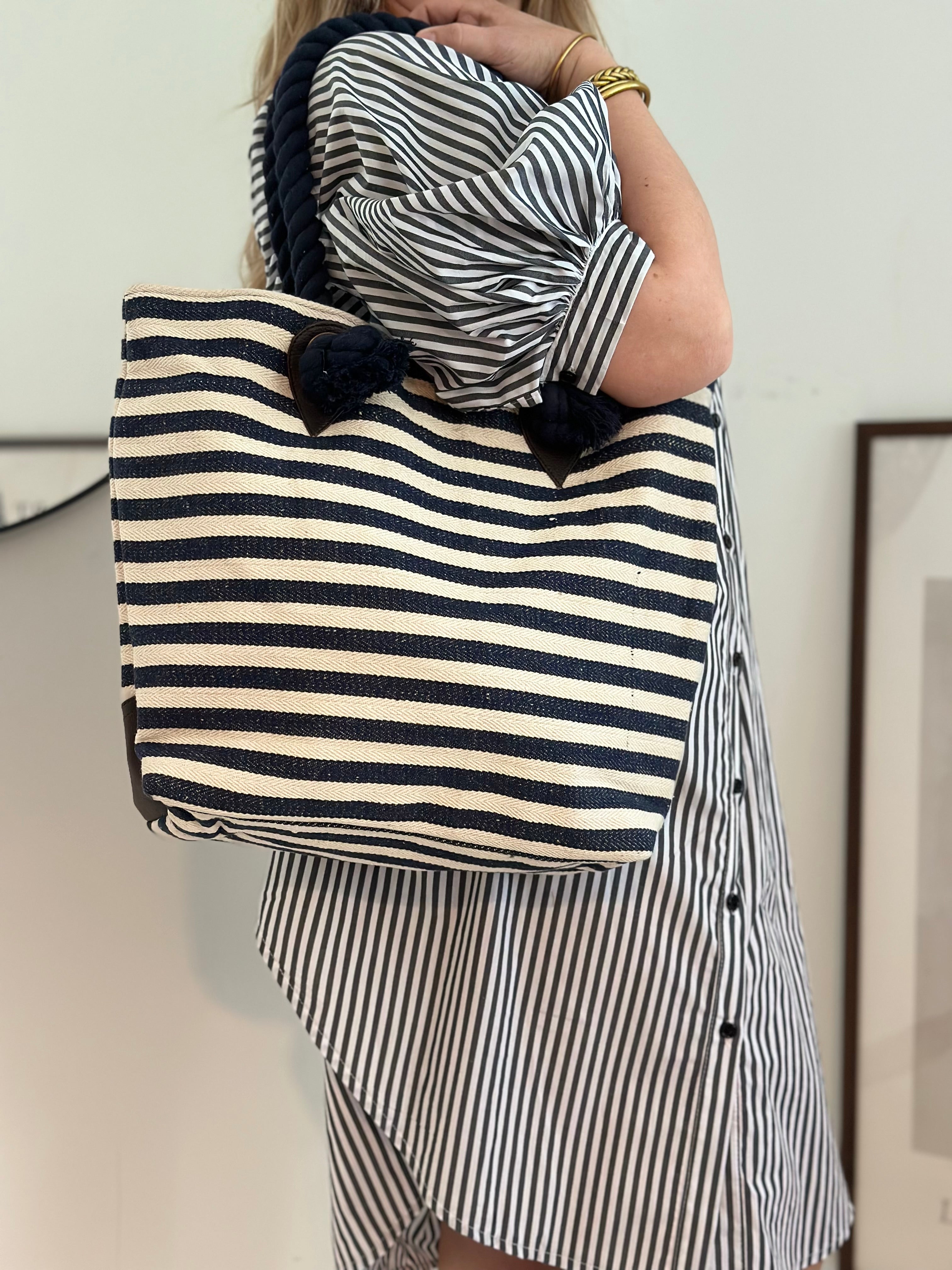 Cabas rayé Bleu Marine