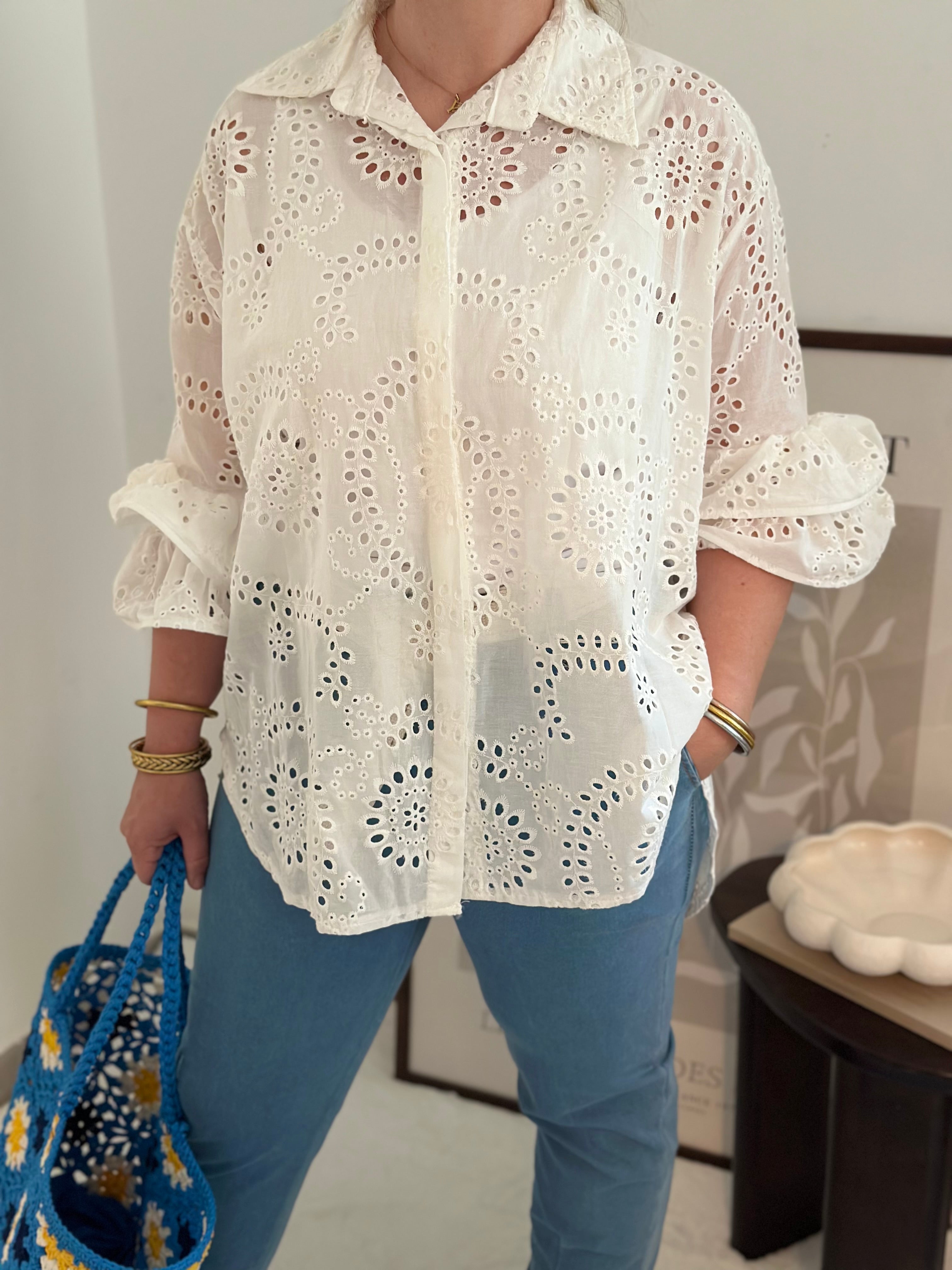 Chemise Dentelle SOLENE Blanche