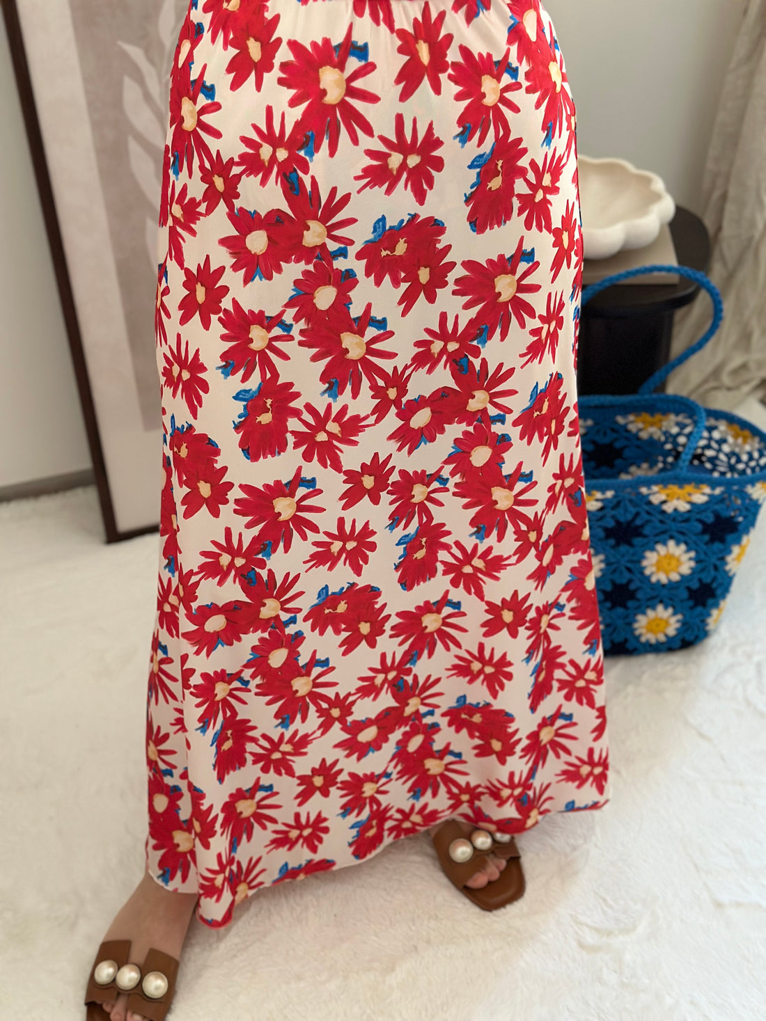 Jupe Fleuris LILI Rouge