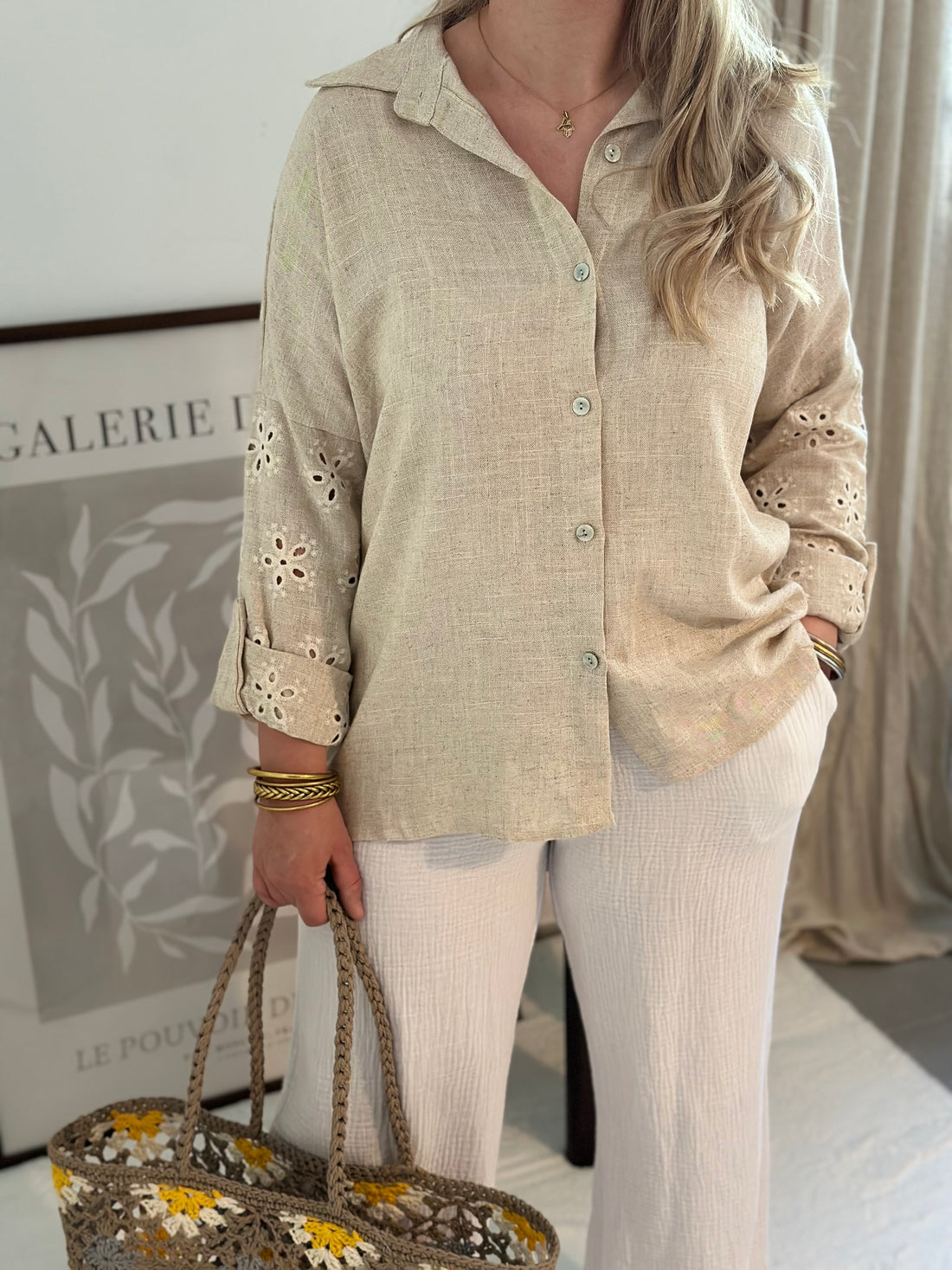 Chemise Beige Dentelle LILI