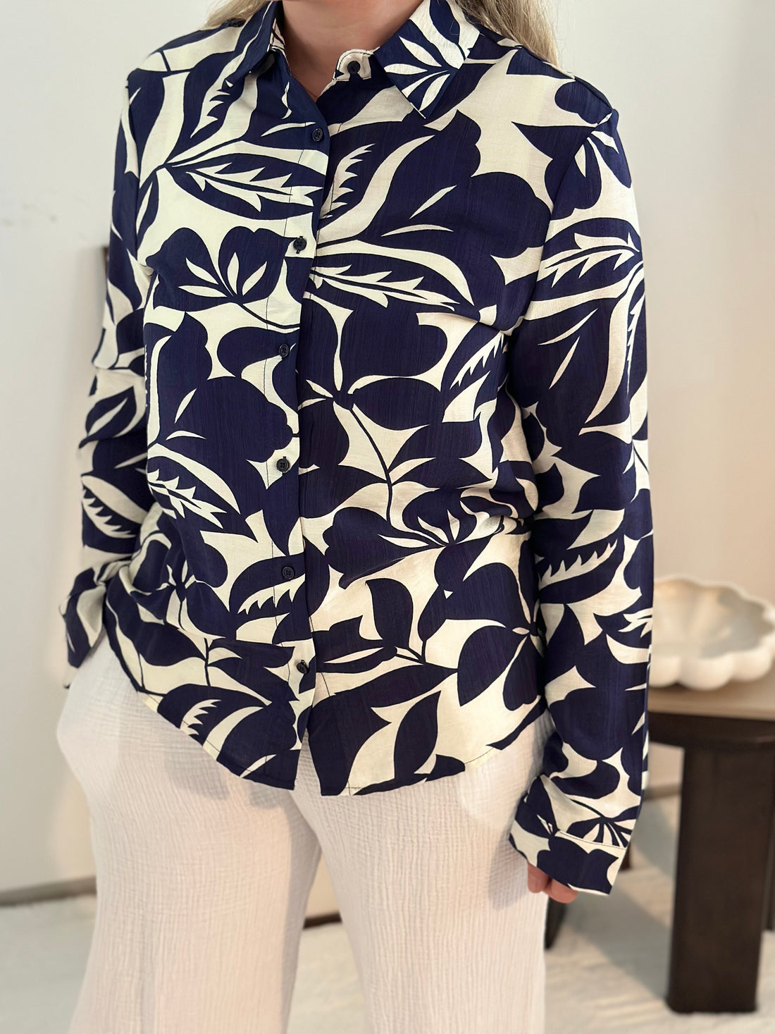 Chemise Bleu Fleurs MANON