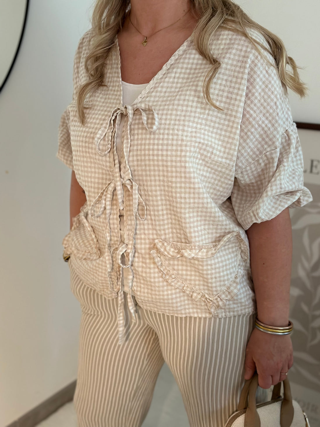 Blouse COEUR Vichy Beige